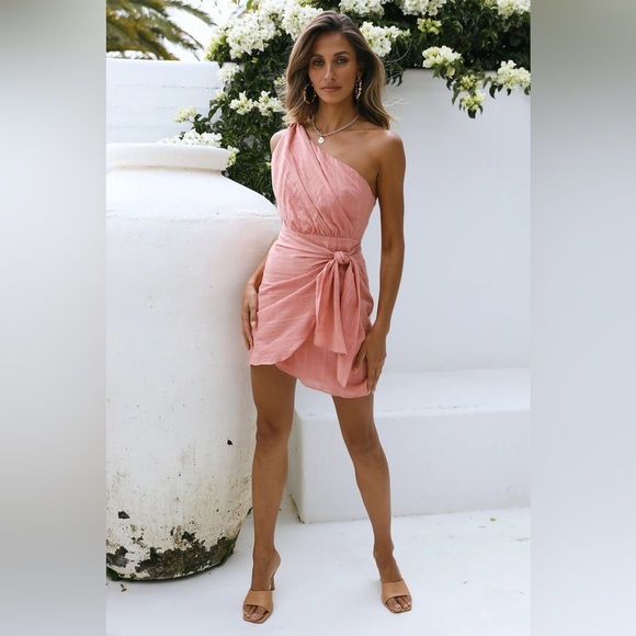 Hello Molly Soft Hearts Club Dress in Peach - Size S - Picture 2 of 7